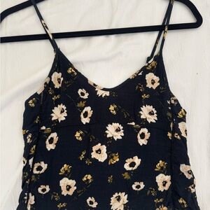 Sunday Best Black Floral Spaghetti-Strap Crop Top